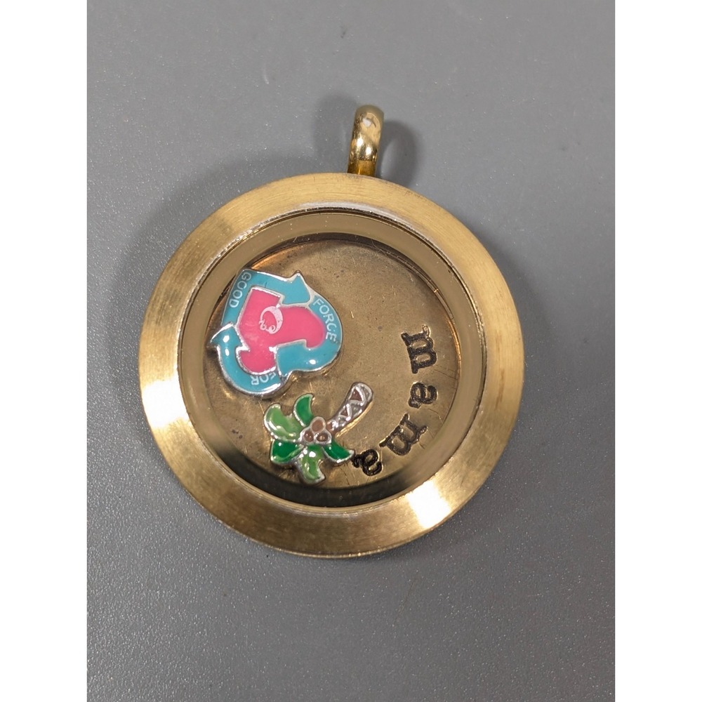 Origami Owl Bronze Tone Mama Palm Tree Floating Charm Locket Only